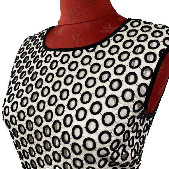 J Crew Lace Overlay Dress Size 2 Black Beige Sleeveless Lined Casual Daytime - Picture 3 of 11